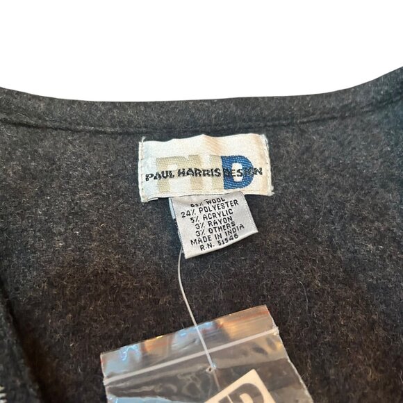 Vintage Paul Harris Design Folk Ornate Embroidered Wool Blend Vest L - Picture 3 of 6